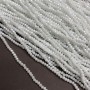 Czech Crystal Beads on Nylon Thread Pearl Matte with Petrol Sheen Faceted Rondelle, Diameter 3x2.5mm +-, Length 36cm +