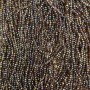 Czech Crystal Beads on Thread Brown with Petrol Coating, Faceted Rondelle, Diameter 3.5x3mm +/-, Length 32cm +