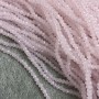 Czech Crystal Beads on Nylon Thread, Soft Pink Matte Faceted Rondelle, diameter 3.5x3mm +/-, length 36cm +