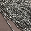 Czech Crystal Beads on Fishing Line, Light Grey Assorted Clear Coated, Faceted Rondelle, Diameter 3x2.5mm +/-, Length 36cm+