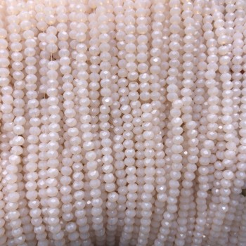 Czech Crystal Beads on fishing line, peach matte, faceted rondelle, diameter 3x2.5mm +/-, length 36-38cm +