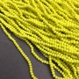 Czech Crystal Beads on fishing line, yellow matte, faceted rondelle, diameter 3x2.5mm +/-, length 36-38cm +