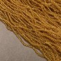 Czech Crystal Beads on fishing line honey-yellow transparent faceted rondelle, diameter 3x2.5mm +/-, length 36cm+
