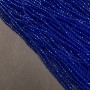 Czech Crystal Beads on Thread, Blue Transparent Faceted Rondelle, Diameter 3x2.5mm +/-, Length 36-38cm+