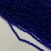 Czech Crystal Beads on Thread, Dark Blue Transparent Faceted Rondelle, Diameter 3x2.5mm +/-, Length 36-38cm+