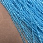 Czech Crystal Beads on Thread, Blue Matte Faceted Rondelle, Diameter 3x2.5mm +/-, Length 36-38cm+