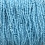 Czech Crystal Beads on Thread, Sky Blue Matte Faceted Rondelle, Diameter 3x2.5mm +/-, Length 36-38cm+