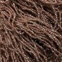 Czech Crystal Beads on Thread, Taupe Matte with Dusting Faceted Rondelle, Diameter 3x2.5mm +/-, Length 36-38cm+