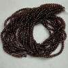 Czech Crystal Beads on Thread, Brown Transparent Faceted Rondelle, Diameter 3.5x3mm +/-, Length 32cm+