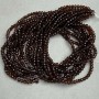 Czech Crystal Beads on Thread, Brown Transparent Faceted Rondelle, Diameter 3.5x3mm +/-, Length 32cm+