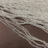 Czech Crystal Beads on Thread, White Transparent with Petrol Sheen Faceted Rondelle, Diameter 3x2.5mm +/-, Length 36-38cm+