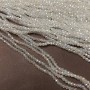 Czech Crystal Beads on Thread, White Transparent with Petrol Sheen Faceted Rondelle, Diameter 3x2.5mm +/-, Length 36-38cm+