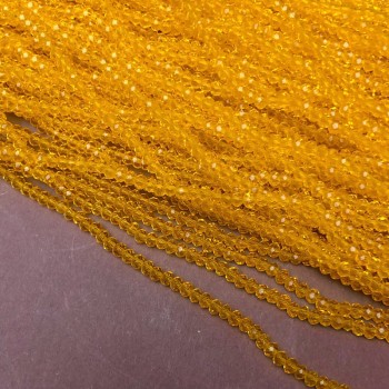 Beads Czech Crystal on a thread Sunlit transparent faceted rondelle, diameter 3x2.5mm + -, length 36-38cm +