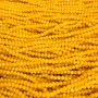 Czech Crystal Beads on Nylon Thread, Corn-Yellow Matte Faceted Rondelle, Diameter 3.5x3mm +/-, Length 36-38cm+