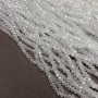 Czech Crystal Beads on fishing line white transparent with petrol sheen faceted rondelle, diameter 3.5x3mm +/-, length 36-38cm+
