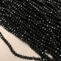 Czech Crystal Beads on fishing line black matte faceted rondelle, diameter 3.5x3mm +/-, length 36-38cm+