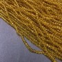 Czech Crystal Beads on fishing line, light yellow honey transparent, faceted rondelle, diameter 3.5x3mm +/-, length 36-38cm +