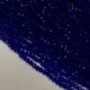 Czech Crystal Beads on Thread, Dark Blue Transparent Faceted Rondelle, Diameter 3.5x3mm +/-, Length 36-38cm+