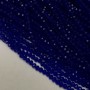 Czech Crystal Beads on Thread, Dark Blue Transparent Faceted Rondelle, Diameter 3.5x3mm +/-, Length 36-38cm+