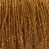 Czech Crystal Beads on Thread, Dark Honey-Yellow Transparent Faceted Rondelle, Diameter 3.5x3mm +/-, Length 36-38cm+