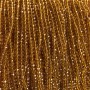 Czech Crystal Beads on Thread, Dark Honey-Yellow Transparent Faceted Rondelle, Diameter 3.5x3mm +/-, Length 36-38cm+