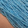 Czech Crystal Beads on Nylon Thread, Light Blue with Petrol Tint Faceted Rondelle, Diameter 3.5x3mm +/-, Length 36-38cm+
