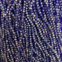 Czech Crystal Beads on Nylon Thread, Blue with Petrol-Tone Coating Faceted Rondelle, Diameter 3.5x3mm +/-, Length 33cm+