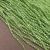 Czech Crystal Beads on Nylon Thread, Light Green Matte with Petrol Tint Faceted Rondelle, Diameter 3.5x3mm +/-, Length 36-38cm+