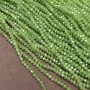 Czech Crystal Beads on Nylon Thread, Light Green Matte with Petrol Tint Faceted Rondelle, Diameter 3.5x3mm +/-, Length 36-38cm+