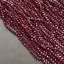 Czech Crystal Beads on fishing line, burgundy matte with petrol-tone shimmer, faceted rondelle, diameter 3.5x3mm +/-, length 36-38cm +