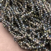 Czech Crystal Beads on fishing line, grey assortment transparent with coating, faceted rondelle, diameter 3.5x3mm +/-, length 36-38cm +
