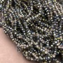 Czech Crystal Beads on fishing line, grey assortment transparent with coating, faceted rondelle, diameter 3.5x3mm +/-, length 36-38cm +