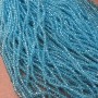 Czech Crystal Beads on fishing line, sky blue transparent, faceted rondelle, diameter 3x2.5mm +/-, length 36-38cm +