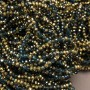 Czech Crystal Beads on a Strand, Assorted Emerald Transparent with Coating, Faceted Rondelle, Diameter 3.5x3mm +/-, Length 36-38cm