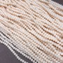 Czech Crystal Beads on a Strand, Soft Peach Matte Faceted Rondelle, Diameter 3.5x3mm +/-, Length 36-38cm +
