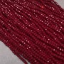 Czech Crystal Beads on a Strand, Dark Red Matte Faceted Rondelle, Diameter 3.5x3mm +/-, Length 36-38cm +