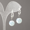 Moonstone Earrings (synthetic), smooth ball, diameter 12mm+/-, length 32mm+