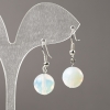 Moonstone Earrings (synthetic), faceted ball, diameter 12mm+/-, length 34mm+