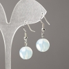 Moonstone Earrings (synthetic), smooth ball, diameter 12mm+/-, length 34mm+