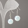 Moonstone Earrings (synthetic), smooth ball, diameter 12mm+/-, length 34mm+