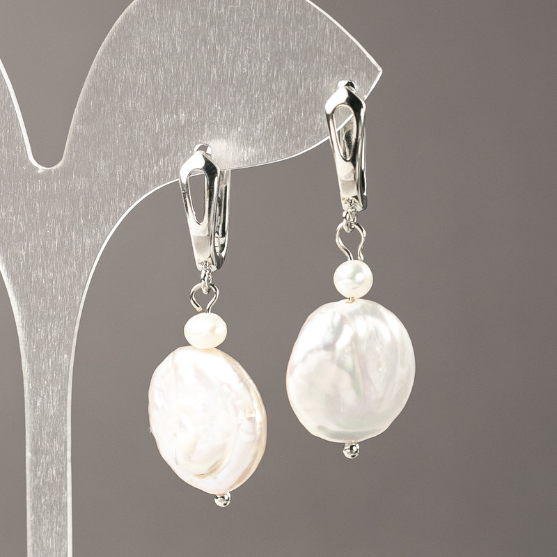 Natural Baroque and River Pearl Earrings 45x17mm+