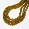 Czech Crystal Beads on String, Dark Yellow Honey Transparent Faceted Rondelle, diameter 6x4.5mm+/-, length 38-40cm+