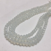 Czech Crystal Beads on String, Milky Transparent Faceted Rondelle, Diameter 6x4.5mm +/-, Length 38-40cm+