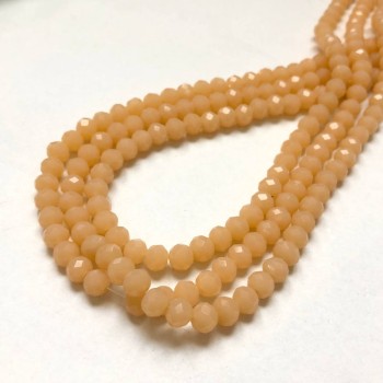 Czech Crystal Beads on a Strand, Powder Pink Matte Faceted Rondelle, Diameter 6x4.5mm +/-, Length 38-40cm+