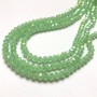Czech Crystal Beads on a Strand, Light Green Matte with Petrol Shimmer Faceted Rondelle, Diameter 6x4.5mm +/-, Length 38-40cm+