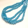 Czech Crystal Beads on a Strand, Azure Matte with Petrol Shimmer Faceted Rondelle, Diameter 6x4.5mm +/-, Length 38-40cm+