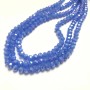 Czech Crystal Beads on a Strand, Dark Cornflower Blue Matte with Petrol Shimmer Faceted Rondelle, Diameter 6x4.5mm +/-, Length 38-40cm+