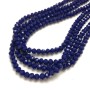 Czech Crystal Beads on Fishing Line Dark Blue Matte Faceted Rondelle, Diameter 6x4.5mm +/-, Length 38-40cm +