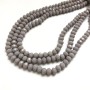 Czech Crystal Beads on a Strand, Smoky Grey Matte Faceted Rondelle, Diameter 6x4.5mm +/-, Length 38-40cm +
