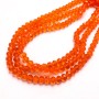 Czech Crystal Beads on a Strand, Red-Orange Transparent Faceted Rondelle, Diameter 6x4.5mm +/-, Length 38-40cm +